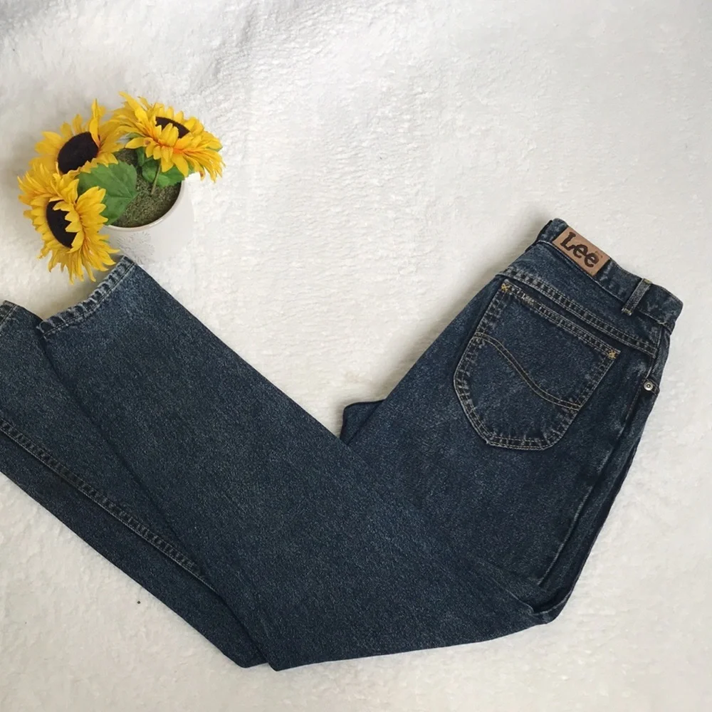 Vintage 80s Lee Jeans High Waist Button Up - Picture 3 of 4